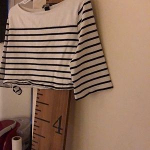 Black & White Striped Crop Top